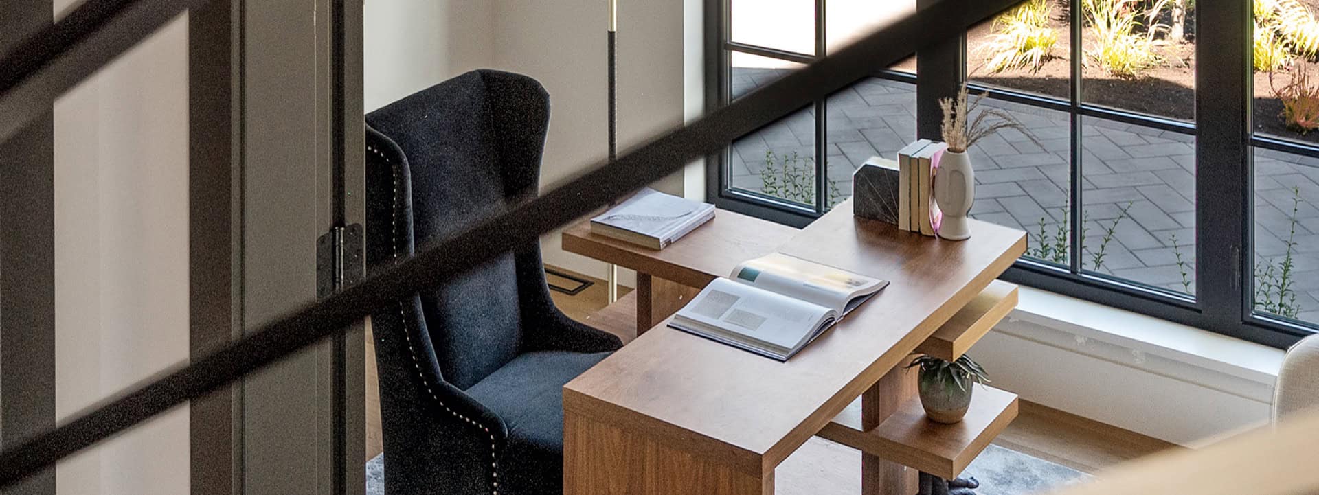 Modern home office by White Wolf Homes, Victoria BC.
